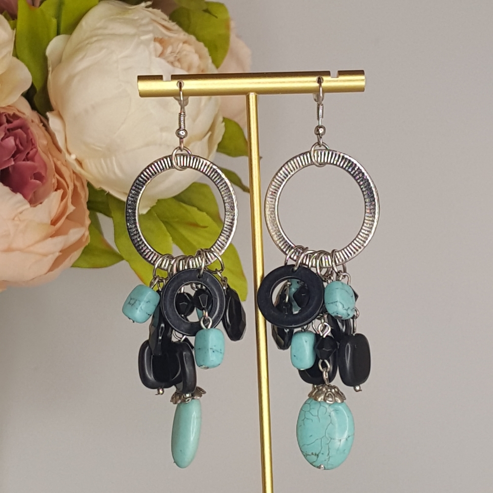 ✔️NWT Adra Turquoise Loop Earrings - Picture 3 of 4
